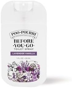 Poo-Pourri Before-You-Go Toilet Spray, Lavender Vanilla, 1 Fl Oz Pocket Travel Size - Lavender, Vanilla and Citrus