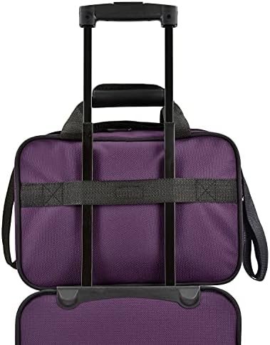 U.S. Traveler Rio Rugged Fabric Expandable Carry-on Luggage, Purple, Set - Image 5