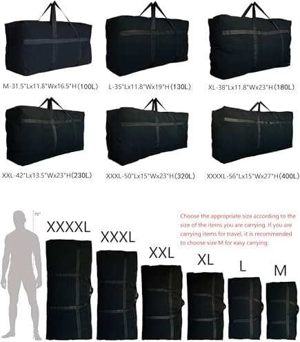 Extra Large Storage Duffle Bag with Zippers and Handles, Big Foldable Duffle Bag for Travel - Image 3