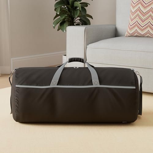 Amazon Basics Large Duffel Bag (100L) for Travel, Travel Bag, with Multiple Zippered Pockets, Lightweight yet Durable Nylon Material, 50-Pound Weight Capacity, Black, 32.5"L x 17"W x 11.5"H - Image 2