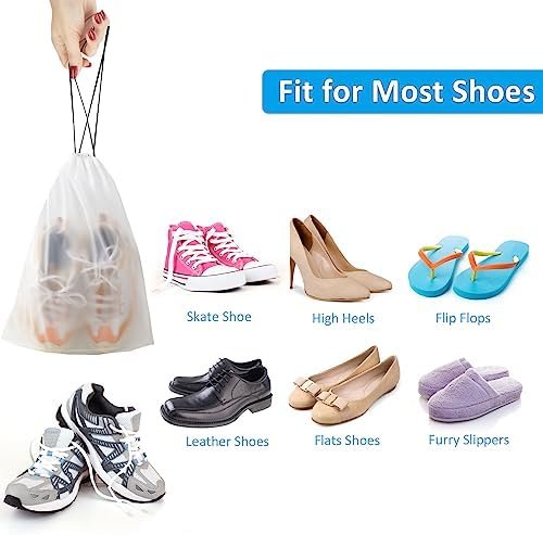 Clear Shoe Bags for Travel 5 PCS, 15.7" x 11.8" Drawstring Travel Shoe Bags for Packing, Waterproof Dustproof Portable Travel Shoe Storage Bag for Men and Women - Image 5