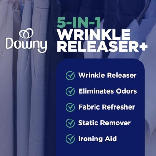 Downy Wrinkle Releaser Spray All In One Wrinkle Release Spray Travel Size, Odor Eliminator, Static Remover Fabric Refresher & Ironing Aid for Clothes 3 Fl Oz (Pack of 2), Crisp Linen Scent - Image 4