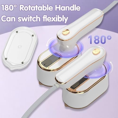 Travel Steamer Iron for Clothes Mini - Portable Ironing Machine Travel Small Size Portable Steamer Travel College Dorm Home Essentials Steamer for Clothes(White) - Image 2