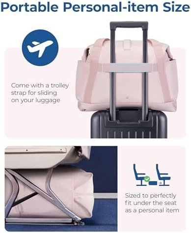 BAGSMART For Spirit Airlines Personal Item Bag, 23L Foldable Weekender Bags for Women Gym Tote Overnight Bag for Travel - Image 3