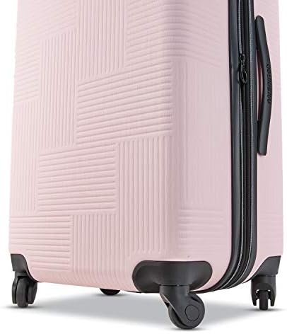 American Tourister Stratum XLT Expandable Hardside Luggage with Spinner Wheels, Pink Blush, Checked-Medium 24-Inch - Image 4