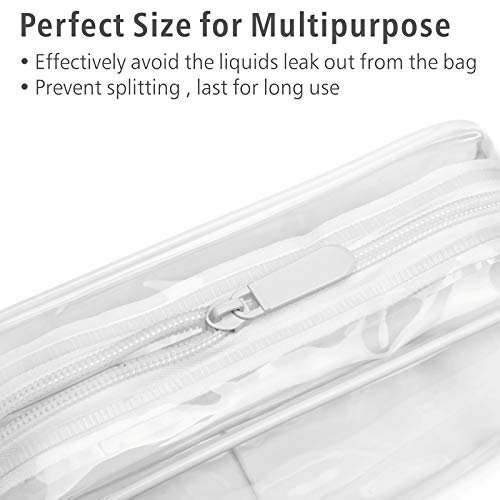 PACKISM Clear Toiletry Bag, 3 Pack TSA Approved Toiletry Bag Quart Size Bag, Travel Makeup Cosmetic Bag for Women Men, Carry on Airport Airline Compliant Bag, White (for age 12 or above) - Image 5