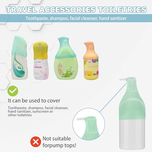 8 Pack Silicone Bottle Covers, Travel Essentials for Women Men, Travel Size Toiletries, Cruise Ship Essentials, Accessories Luggage, Travel Must Haves, Elastic Sleeves for Leak Proofing - Image 3