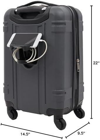 Wrangler Astral Hardside Luggage, Dark Shadow, 20-Inch Carry-On - Image 9