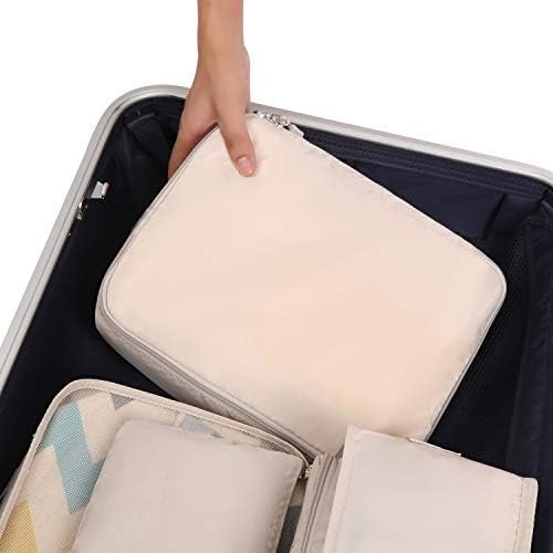 BAGAIL 8 Set Packing Cubes Luggage Packing Organizers for Travel Accessories-Cream - Image 5