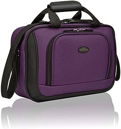 U.S. Traveler Rio Rugged Fabric Expandable Carry-on Luggage, Purple, Set - Image 4