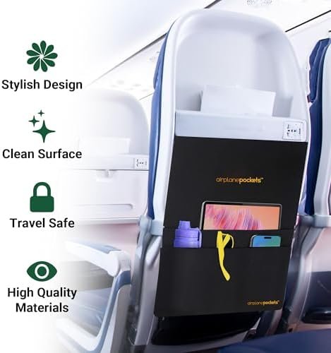 Airplane Pockets Airplane Tray Table Cover with Pocket Organizer | Seat Back Organizer & Storage for Personal Items | Travel Accessories | Clean and Convenient Airplane Travel Essentials for Flying - Image 4