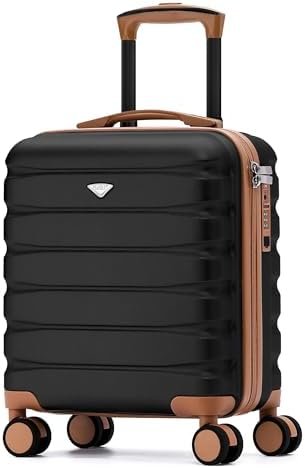 Carry On Suitcase 18x14x8 Hardside Built In TSA Lock & USB Port Lightweight Luggage Silent Double Spinner Wheels Maximum Underseat Carry-On Bag For American & United Approved Airlines