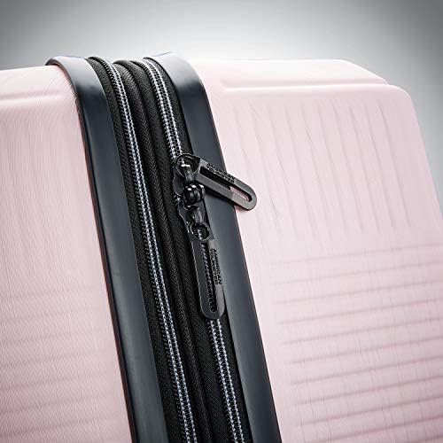 American Tourister Stratum XLT Expandable Hardside Luggage with Spinner Wheels, Pink Blush, Checked-Medium 24-Inch - Image 3