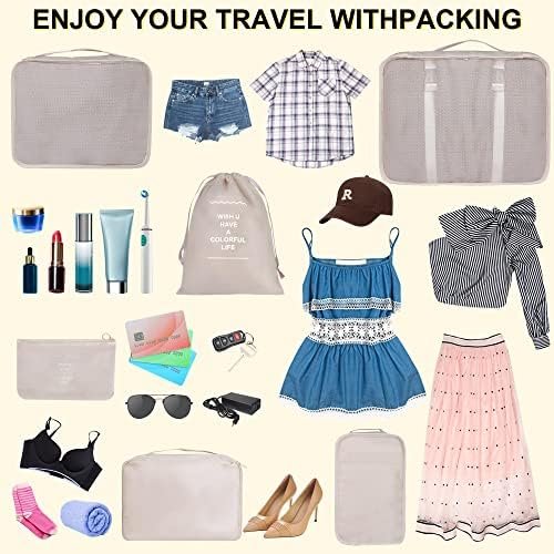 8 Set Packing Cubes for Suitcases, kingdalux Travel Luggage Packing Organizers with Laundry Bag, Compression Storage Shoe Bag, Clothing Underwear Bag, for Man & Women - Image 9