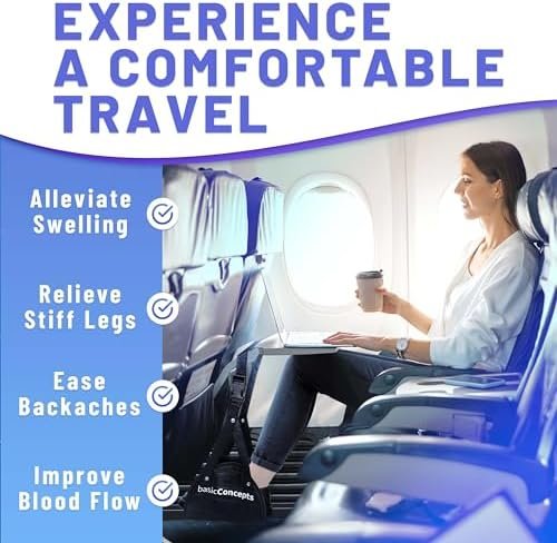 Airplane Foot Hammock (Memory Foam), Perfect Airplane Footrest to Relax Your Feet | Foot Hammock for Airplane Travel Accessories, Desk Foot Hammock, Travel Foot Rest, Comfy Foot Hanger Airplane - Image 4