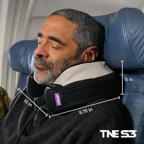 Cabeau The Neck's Evolution, TNE S3 Travel Neck Pillow Memory Foam Airplane Pillow - Neck Pillow with Attachment Straps - 360-Degree Support for Travel, Home, Office, and Gaming - (Berlin Grey) - Image 6