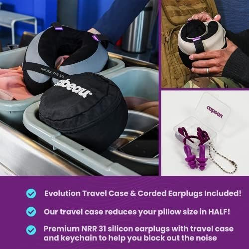 Cabeau The Neck's Evolution, TNE S3 Travel Neck Pillow Memory Foam Airplane Pillow - Neck Pillow with Attachment Straps - 360-Degree Support for Travel, Home, Office, and Gaming - (Berlin Grey) - Image 7