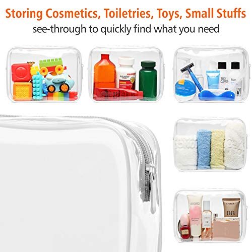 PACKISM Clear Toiletry Bag, 3 Pack TSA Approved Toiletry Bag Quart Size Bag, Travel Makeup Cosmetic Bag for Women Men, Carry on Airport Airline Compliant Bag, White (for age 12 or above) - Image 6