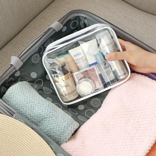 PACKISM Clear Toiletry Bag, 3 Pack TSA Approved Toiletry Bag Quart Size Bag, Travel Makeup Cosmetic Bag for Women Men, Carry on Airport Airline Compliant Bag, White (for age 12 or above) - Image 7