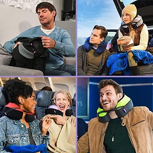 Cabeau The Neck's Evolution, TNE S3 Travel Neck Pillow Memory Foam Airplane Pillow - Neck Pillow with Attachment Straps - 360-Degree Support for Travel, Home, Office, and Gaming - (Berlin Grey) - Image 8